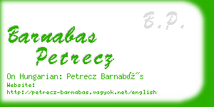 barnabas petrecz business card